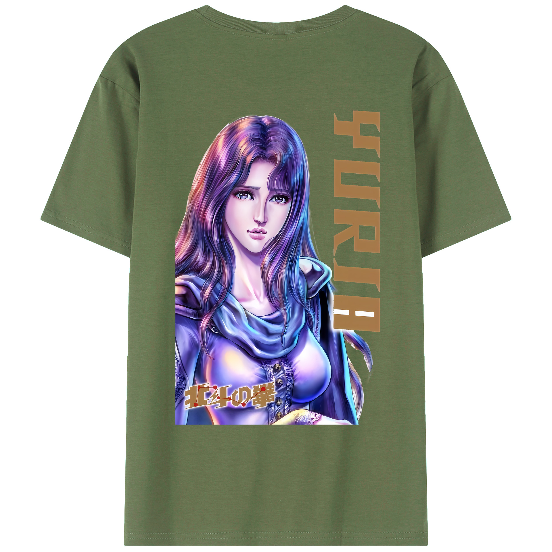（画像用） 北斗の拳 Fist of the North Star 綿100％ メンズ半袖Tシャツ（バックプリント） 通気性